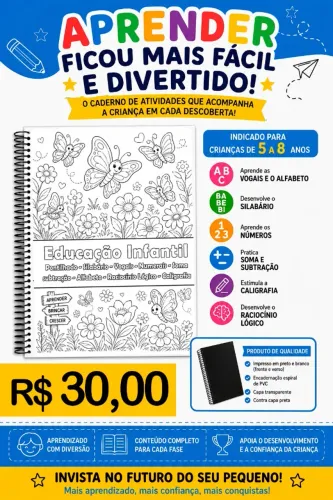 caderno de atividades infantis até o 1° ano