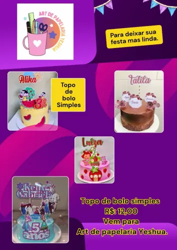 Topo de bolo simples 
