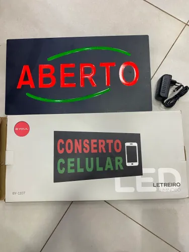 Placa painel escrita aberto led 
