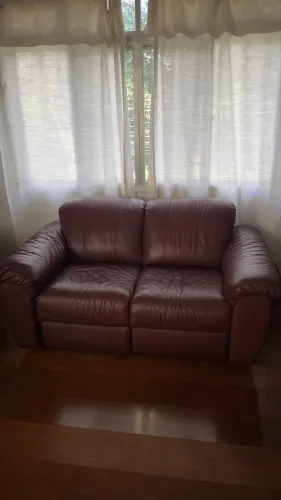 Conjunto de 2 Sofás Retrateis em Couro Legítimo 
