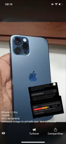 iPhone 12 Pro 256 gb 80% bateria único dono