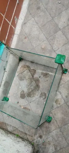 Mostruário loja / bar / mercearia de vidro com intercessão de plástico duro verde