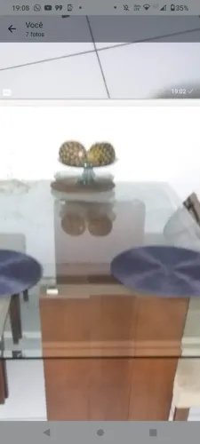 Mesa de vidro besoté 6 cadeiras 
