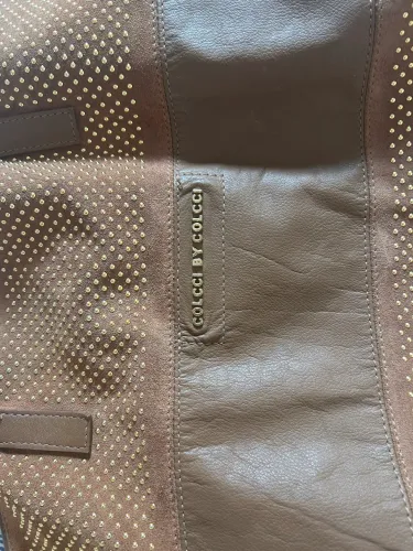 Bolsa grande de couro  com franjas