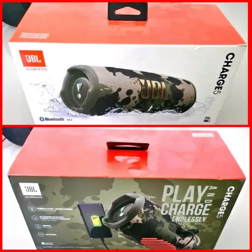 Raro Modelo Caixa de Som Original JBL Charge 5 Camuflada a prova dagua Bluetooth + Nota