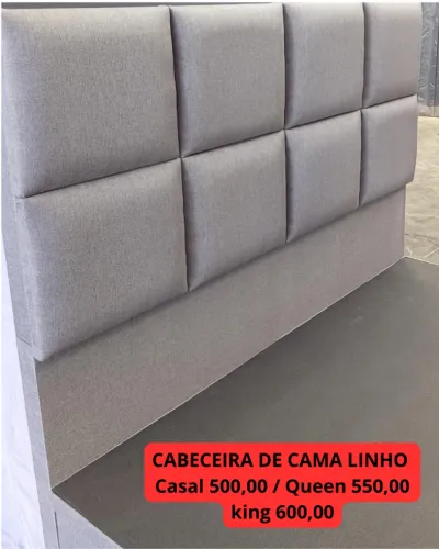 Cabeceira de Cama Estofada em Linho | Fabricação Própria | Escolha a Cor