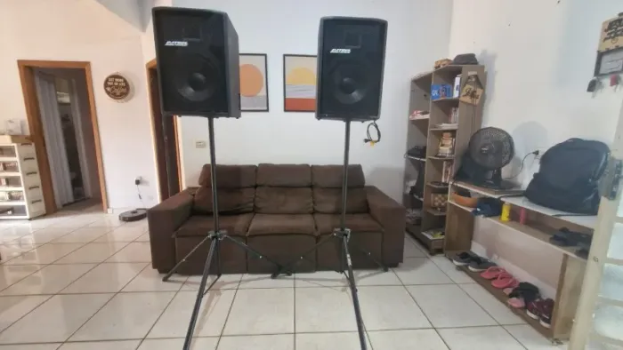 Kit Caixa Datrel 12' Ativa + Passiva 250w + 2 Tripés + Cabo