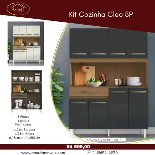 Kit Cozinha Cléo 8P, a pronta entrega