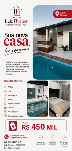 Casa com Piscina na Aruana