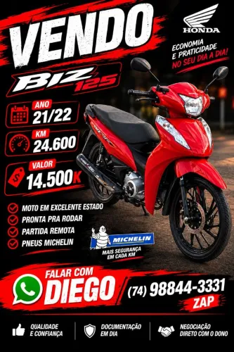 Honda Biz EX 21/22 bem conservada