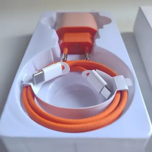 Carregador Turbo 40W USB-C Laranja Premium | Cabo Trançado | Iphone e Android
