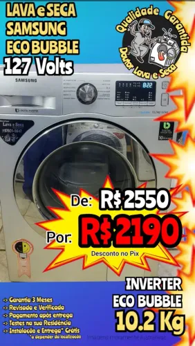 LAVA E SECA SAMSUNG 10.2KG Air Wash Inverter Garantia! Entrega Grátis*!