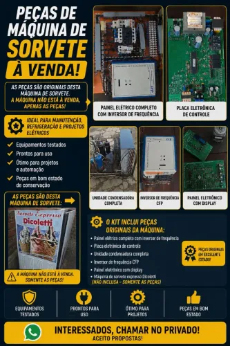 Peças Máquina de sorvete, somente as PEÇAS ?