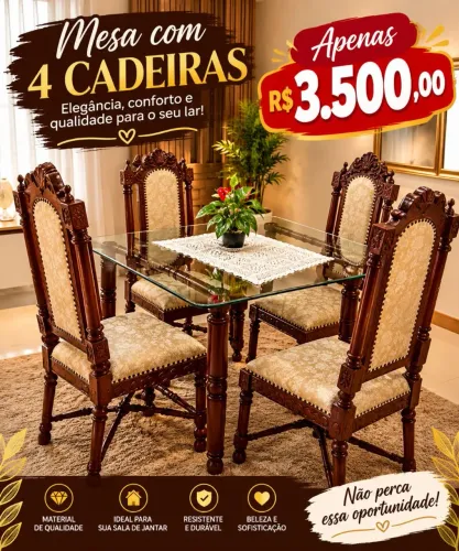 mesa com 04 cadeiras