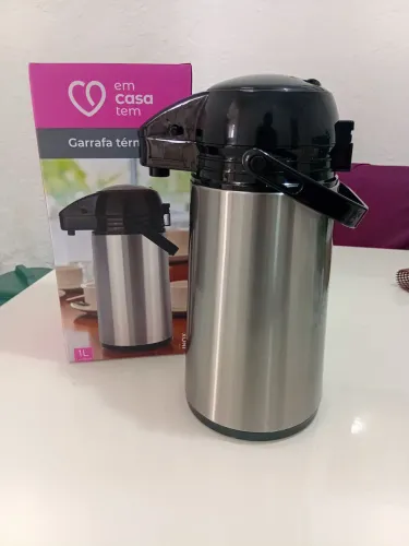 Garrafa Térmica Inox 1L nova