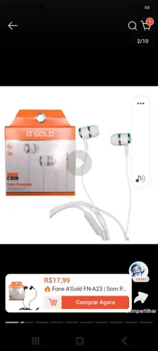 FONE DE OUVIDO COM FIO
