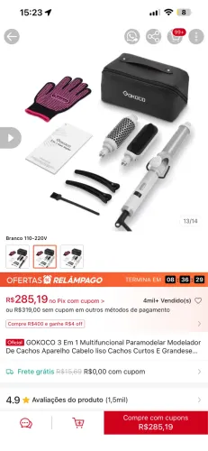 Kit escova modeladora ,alisa e ps5 , secadora