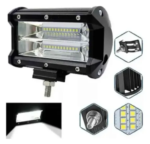 Kit 2 Farol De Milha Auxiliar Retangular Led 72w Universal