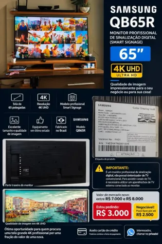 Monitor Samsung 65 polegadas 