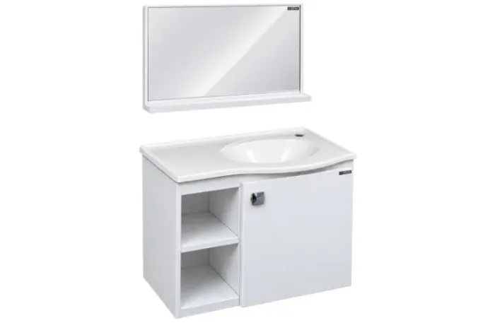 Gabinete Armario Para Banheiro Em Aço Com Espelho 60cm Branco