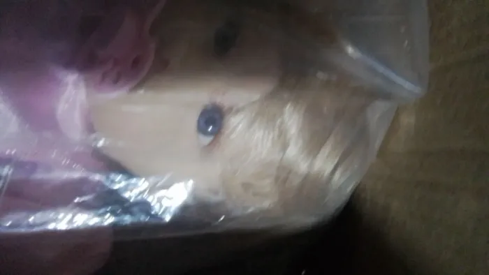Boneca reborn com corpinho em tecido e cabelos loiro compridos e enraizados com olhos azui