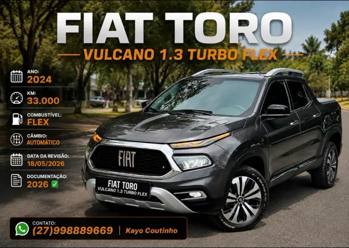 Fiat Toro Volcano 1.3 T270 4X2 Flex AUT 2024