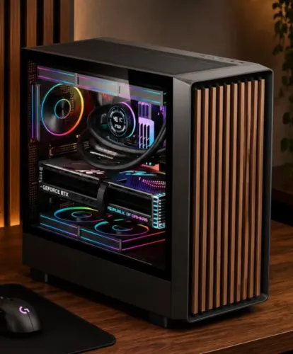 Gabinete PC Lançamento Like.tec Wood bambu