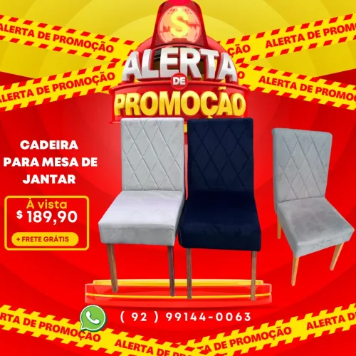 Cadeira para mesa de jantar com pés de madeira
