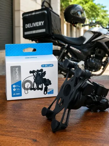 Suporte Celular Moto IT-Blue com Carregador USB Guidão Entrega Hoje