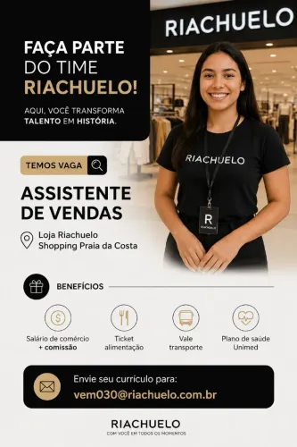 Vaga de emprego Lojas Riachuelo 