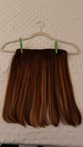 Mega hair tic tac castanho com luzes cabelo brasileiro