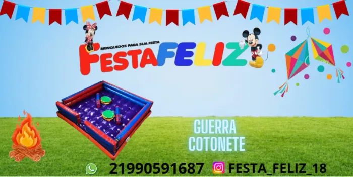 LOCAÇÃO DE GUERRA DE COTONETE INFLÁVEL 