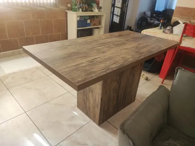 Mesa de jantar rustica mdf 1,60 x 0,80 com 4 cadeiras