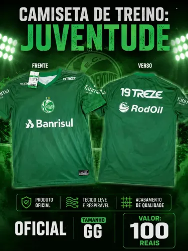 Camiseta: Treino: Juventude: Oficial.