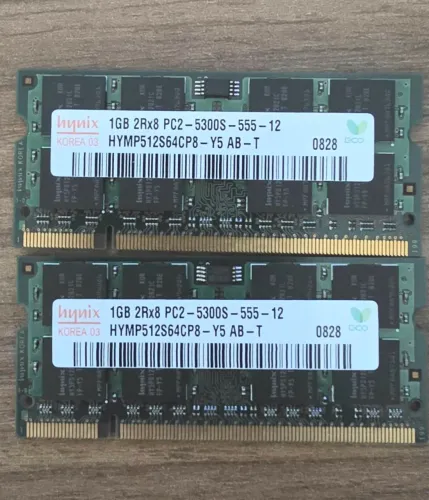 Memória notebook 2gb (1gb + 1gb) DDR2 555mhz