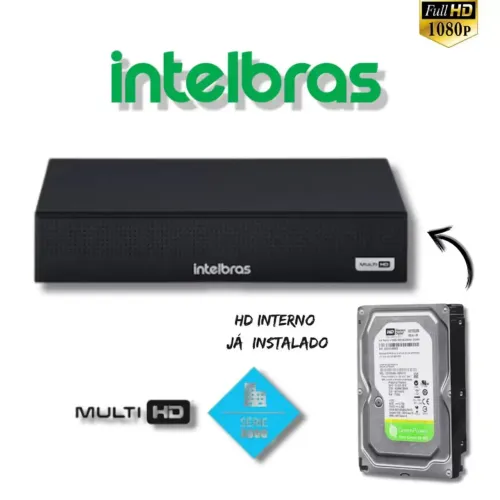 Gravador digital 3004 Intelbras 04 canais c/ HD de 500