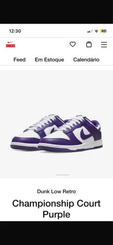 Tênis Nike Dunk Low Retro Championship Court Purple"
