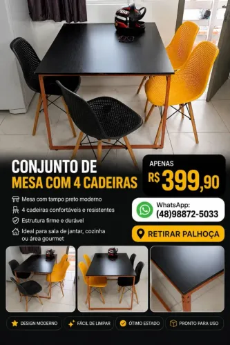 Mesa 4 cadeiras .
