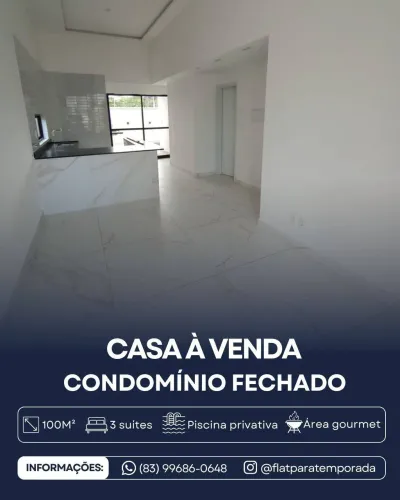 Casa térrea à venda em condomínio fechado, em João Pessoa - PB
