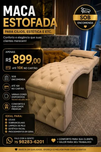 Maca estofada para estética cílios e etc
