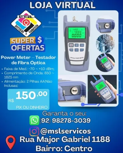 POWER METER - TESTADOR DE FIBRA ÓPTICA PROFISSIONAL