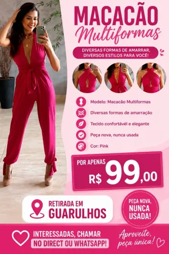 Macacão multiformas pink