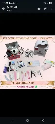 Kit materiais unha de gel<br>odade<br><br>? "Kit/Materiais de manicure em gel tudo novo, sem uso