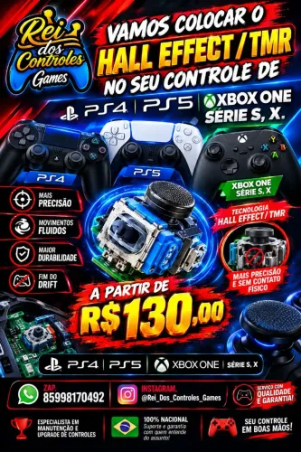 Upgrade Analógico hall effect Magnético (PS4,PS5,XBox One série S/X)
