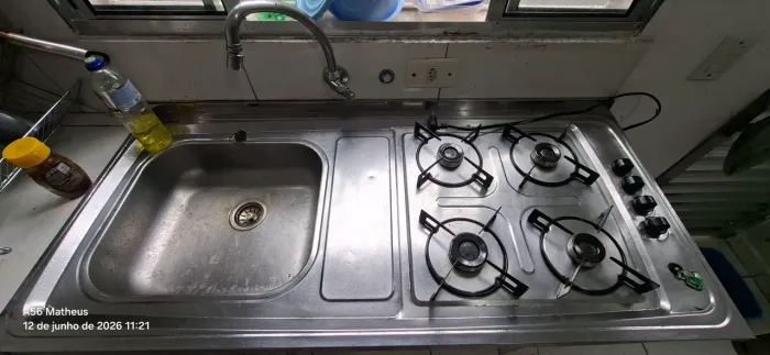Pia Inox Cooktop Embutido 1.20mt em bom estado