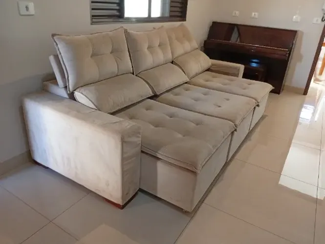 Sofá Retrátil - Tecido Sued - 2.70 mts