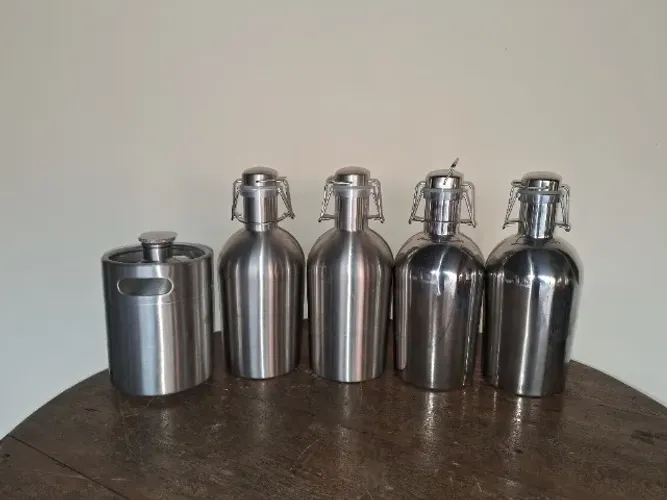 KIT GROWLER CERVEJA ARTESANAL - INOX + VIDRO