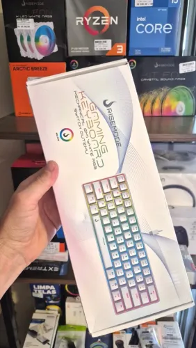 Teclado mecânico branco RGB novo, lacrado, com garantia!
