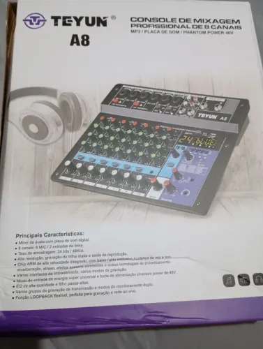 mesa de som profissional de 8 canais Teyun A8