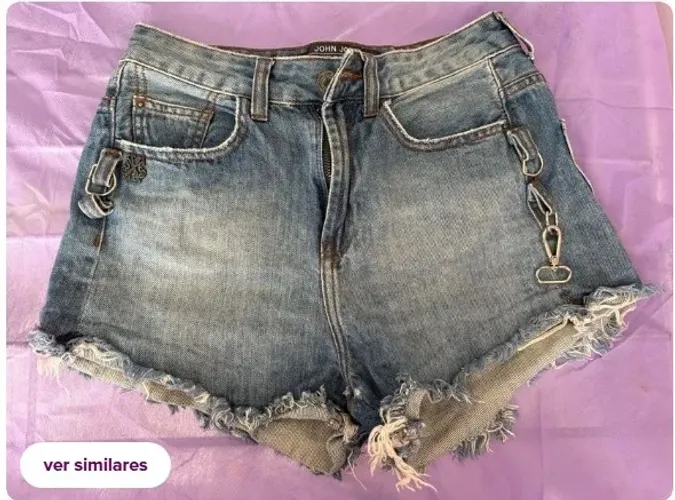 short john john jeans azul 36